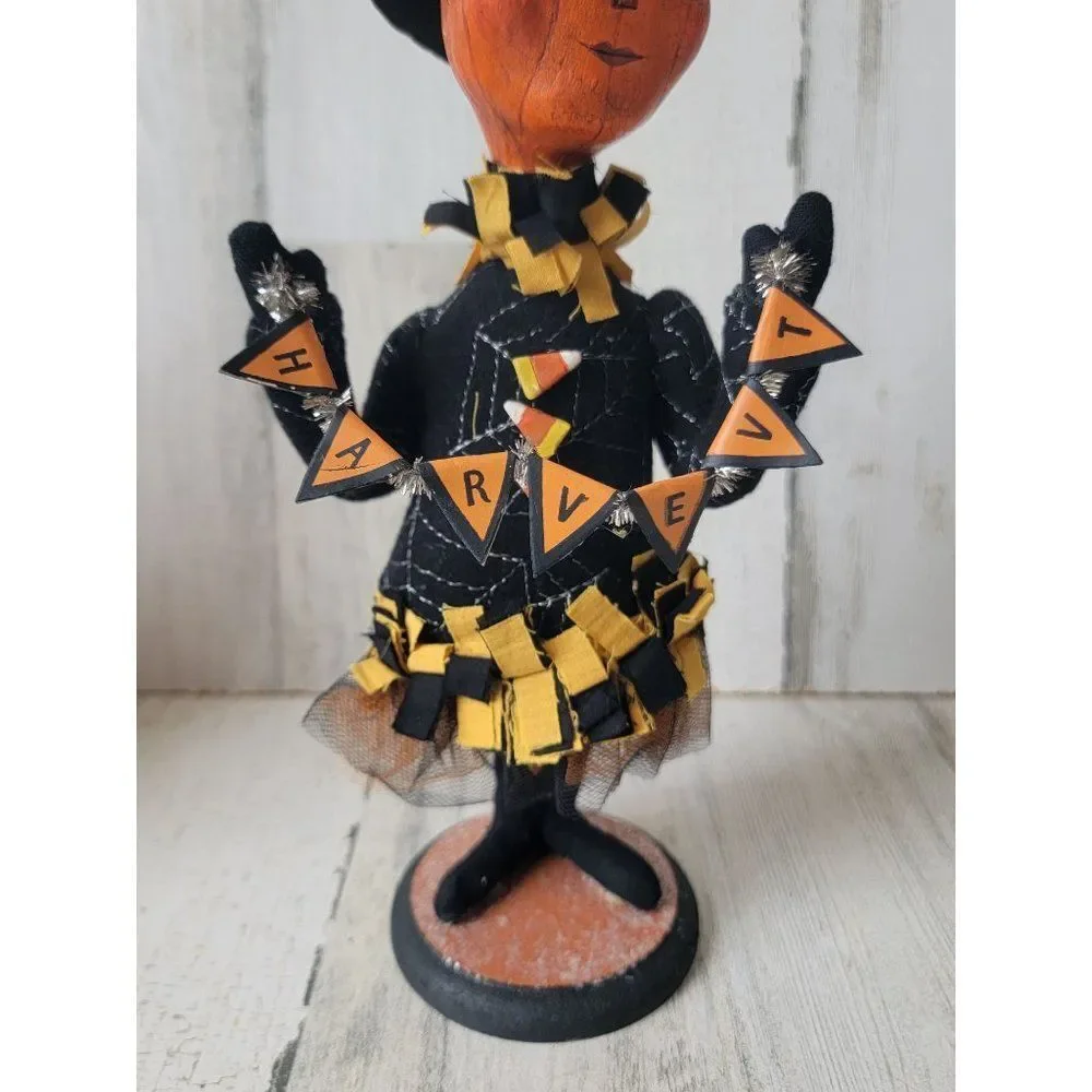 Sharon‎ Andrews folk art pumpkin harvest figure ESC trading 2002 Halloween